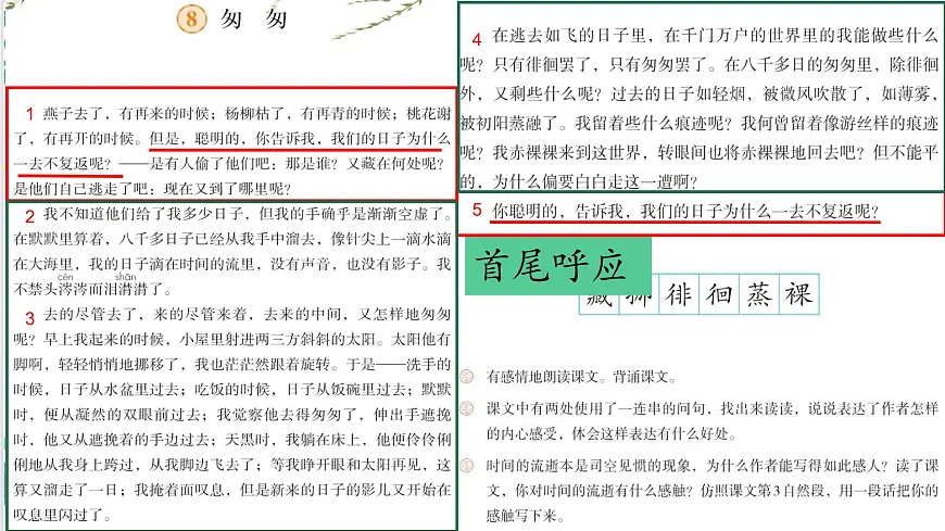 【教学评一体化设计】统编版小学语文六年级下册8.匆匆课件两课时第5页