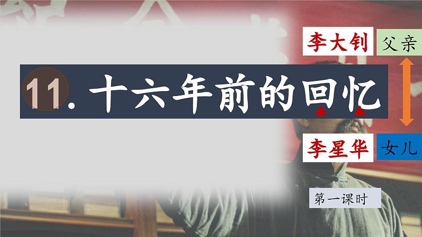【教學(xué)評一體化設(shè)計】統(tǒng)編版小學(xué)語文六年級下冊11.十六年前的回憶課件兩課時第3頁