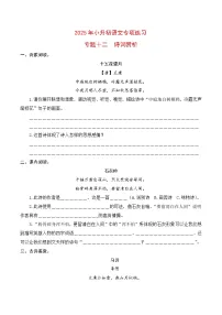 【复习篇】专项十二 诗词赏析-2025年小升初语文专项练习