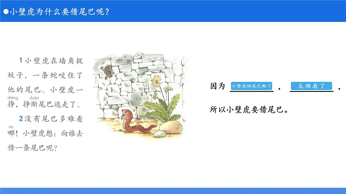 小学 语文 统编版(2024)一年级下册8.20 小壁虎借尾巴 课件第5页