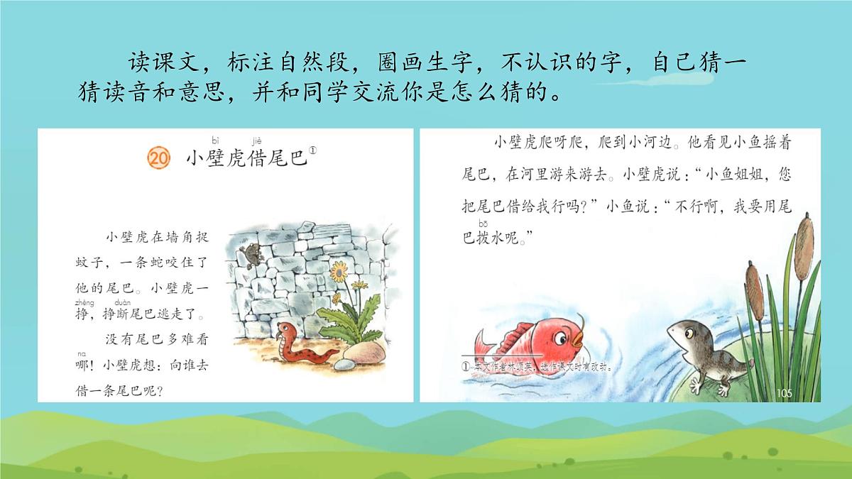 小学 语文 统编版(2024)一年级下册8.20 小壁虎借尾巴 课件第2页