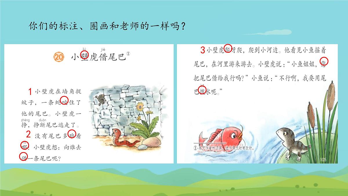 小学 语文 统编版(2024)一年级下册8.20 小壁虎借尾巴 课件第5页