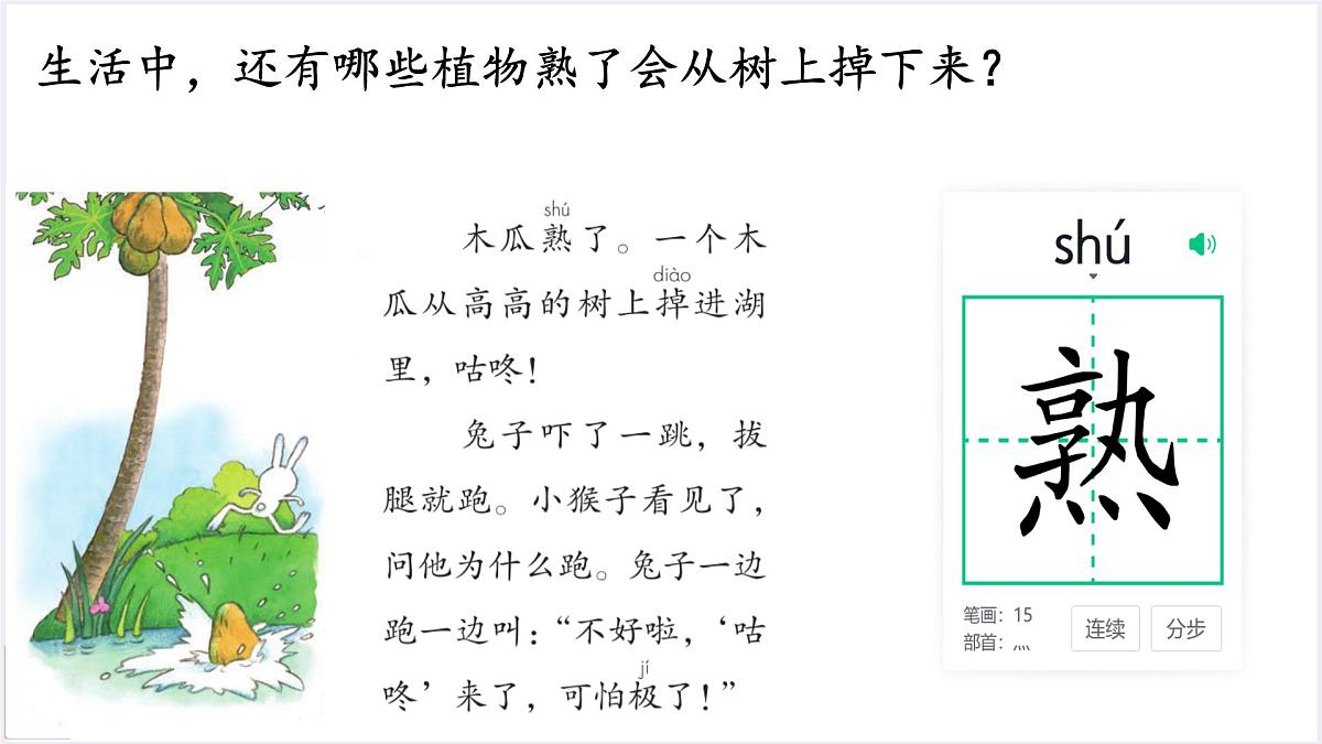 小学语文统编版(2024)一年级下册8.19 咕咚 课件第4页