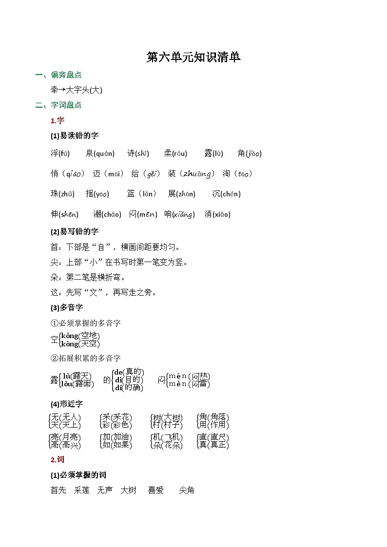 第六单元(知识清单)第1页