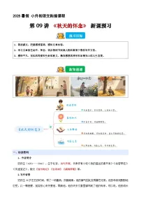 小升初暑假衔接 第09讲 《秋天的怀念》（原卷+解释-2025年小升初语文衔接（统编版）