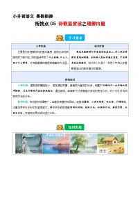 小升初暑假衔接 衔接点05 诗歌鉴赏之理解内容(原卷+解释-2025年小升初语文衔接(统编版)