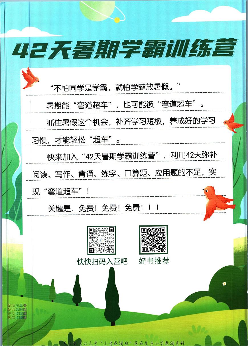 暑假作業(yè)暑假應(yīng)用題四年級(jí)下學(xué)期銜接數(shù)學(xué)復(fù)習(xí)期末試卷語(yǔ)文第2頁(yè)