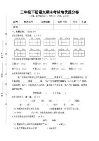 期末考试培优 卷-2024-2025学年三年级下册语文 统编版