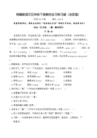 统编版语文五年级下册期末复习练习题（含答案）