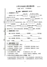 江苏省南京市鼓楼区2024-2025学年第二学期五年级语文期末试卷（无答案）