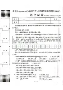 广西柳州市2024-2025学年下学期四年级语文期末试卷(部编版,无答案)