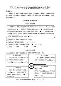 浙江省宁波市江北区2024-2025学年第二学期六年级语文期末试卷(无答案)