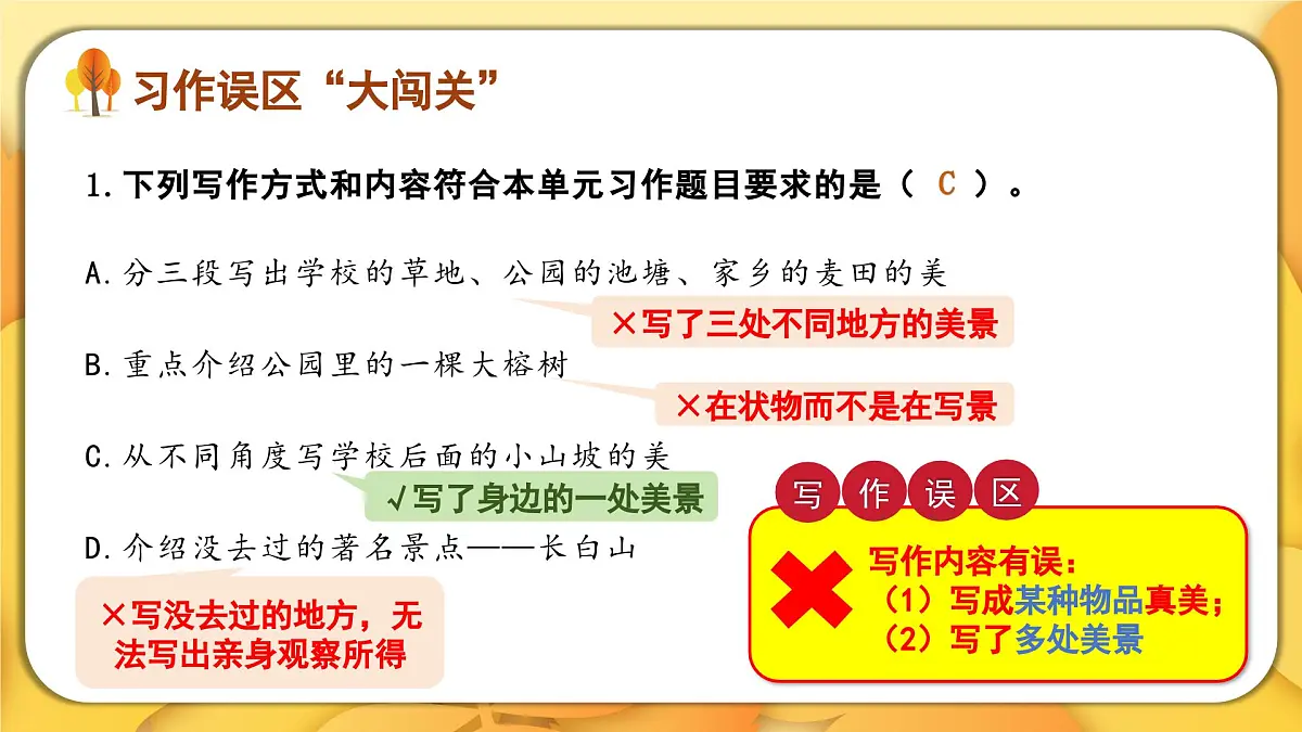 2025-2026学年度统编版语文三年级上册第六单元习作:这儿真美(课件)第7页
