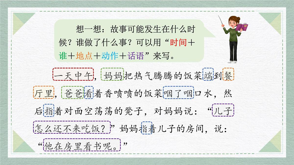 2025-2026学年度统编版语文二年级上册第八单元写话:看图讲故事(课件)第8页