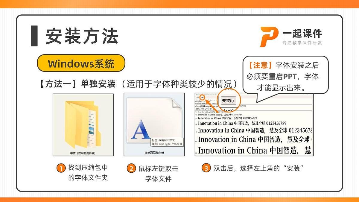 字体安装说明书第1页