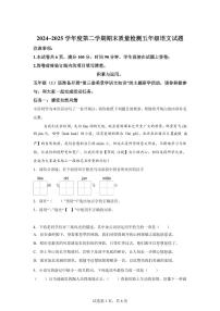 统编版2024-2025学年陕西省渭南市潼关县五年级下册期末语文检测试卷