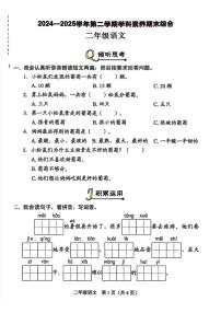 广东省深圳市龙岗区2024-2025学年第二学期二年级语文期末试卷（无答案）
