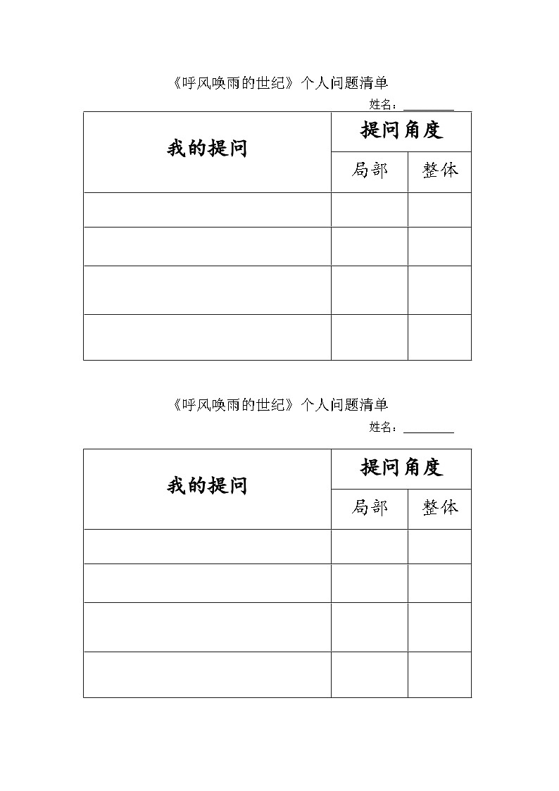 個(gè)人問(wèn)題清單第1頁(yè)