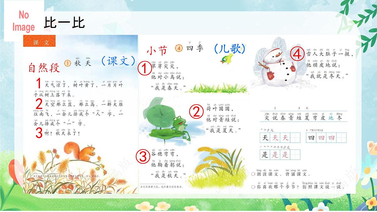 小学 语文 统编版(2024) 一年级上册(2024) 第五单元 阅读4 四季 课件第5页