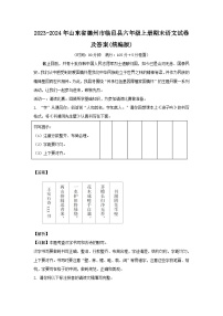 2023-2024年山东省德州市临邑县六年级上册期末语文试卷及答案(统编版)