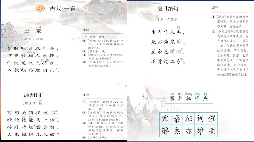 2025年秋统编版小学语文四年级上21.古诗三首课件2课时第3页