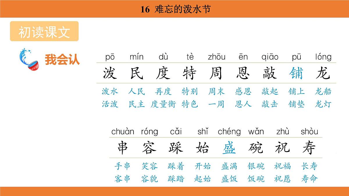 统编版(2024)二年级语文上册课件 第六单元 16 难忘的泼水节第4页