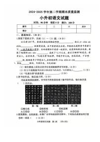 河南省濮阳市台前县2024-2025学年六年级下学期期末质量检测语文试题
