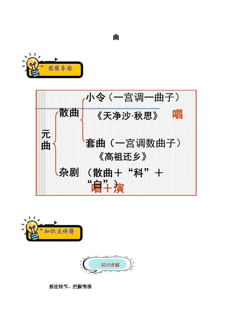 小升初语文古诗鉴赏知识点衔接——《曲》练习(含答案)第1页