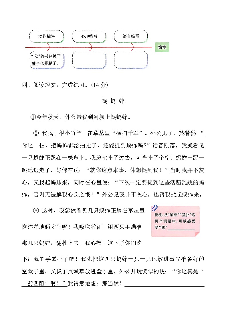 人教版四年级语文上册第六单元课时练习卷(18 牛和鹅)(含答案)第3页