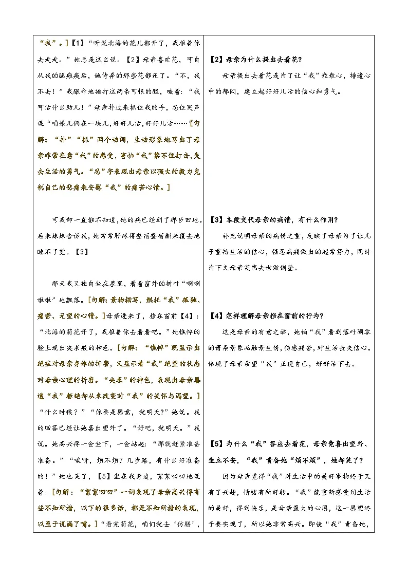 第09讲 《秋天的怀念》(解析版)2025年小升初语文无忧衔接(统编版2024)第3页
