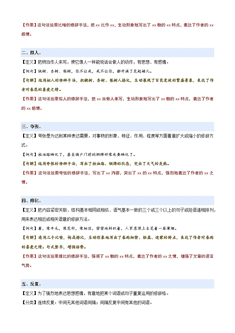 衔接点09 修辞手法及其作用(解析版)2025年小升初语文无忧衔接(统编版2024)第3页