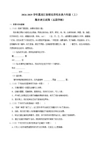 2024-2025学年黑龙江省绥化市明水县六年级（上）期末语文试卷（五四学制）