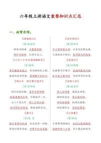 六年级上册语文期末重要知识点汇总