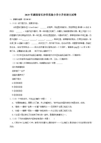 2025年湖南省长沙市实验小学小升初语文试卷