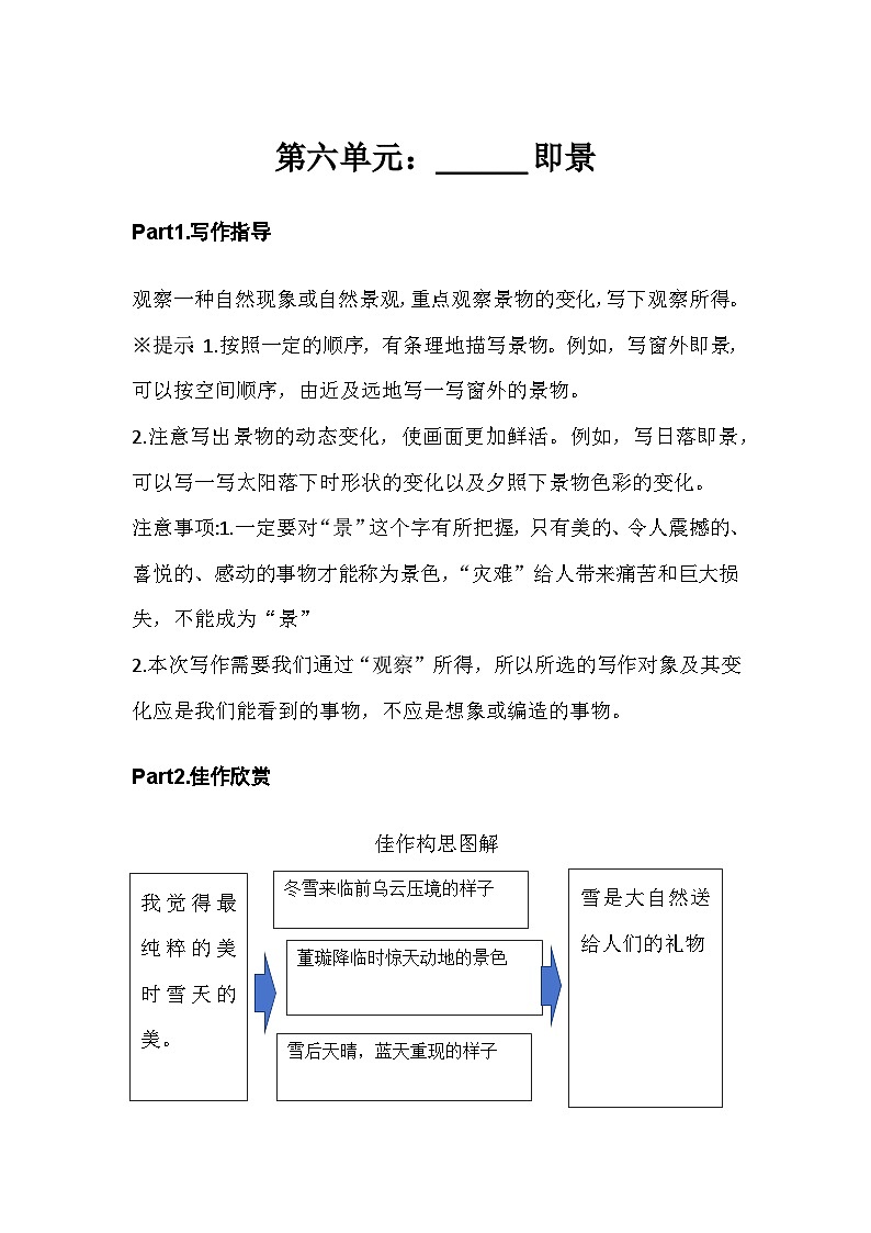部编版五年级上册语文第七单元作文讲义第1页