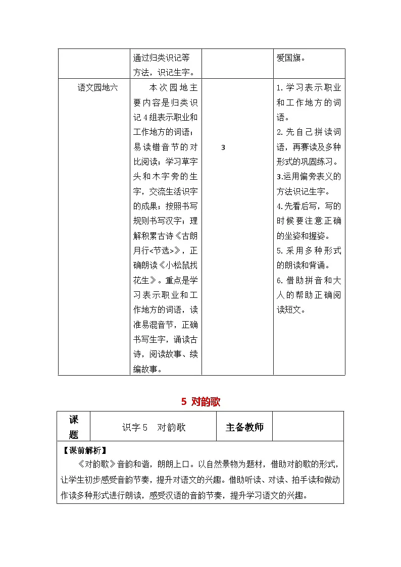 统编版(2024)一年级上册语文:第六单元 识字 教案第3页