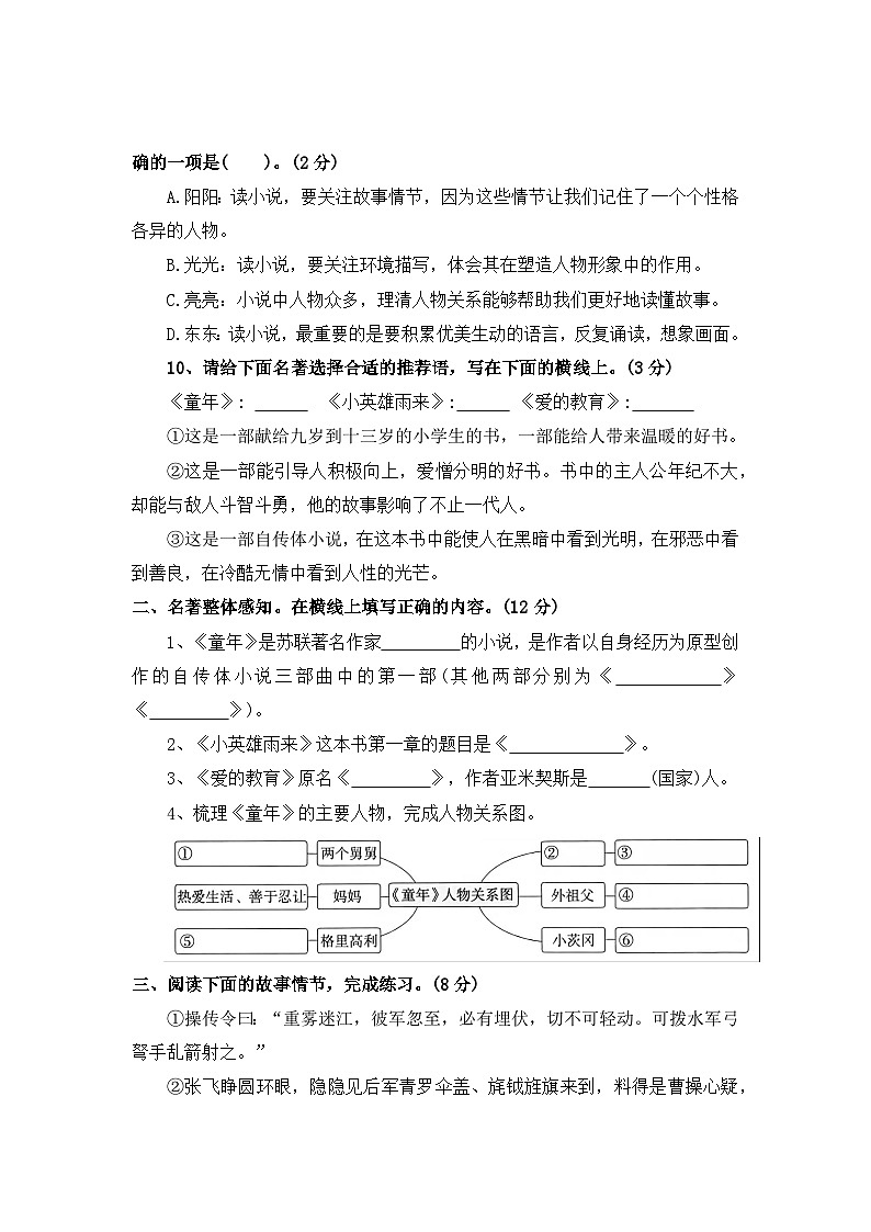 快乐读书吧——2025-2026学年六年级上册语文期中专项专项高频考点卷(统编版)(含答案)第2页