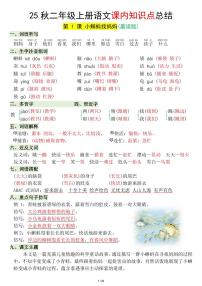 人教版二年级上册语文 课内知识点总结