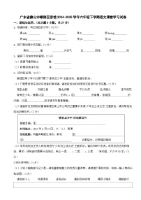 广东省佛山市顺德区容桂2024-2025学年六年级下学期语文课堂学习试卷（含解析）