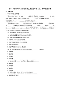 2024-2025学年广东省梅州市五华县五年级（上）期中语文试卷