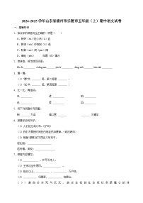 2024-2025学年山东省德州市乐陵市五年级（上）期中语文试卷