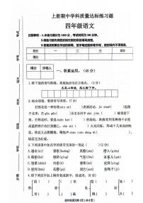 河北省保定市唐县2025-2026学年四年级上学期11月期中语文试题