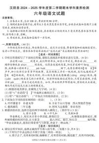 陕西省安康市汉阴县2024-2025学年六年级下学期期末考试语文试卷