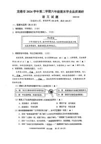浙江省宁波市龙港市2024-2025学年第二学期六年级语文期末试卷（无答案）