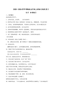 2025--2026学年部编版五年级上册语文期末复习句子 专项练习(含答案解析)