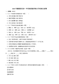2025年湖南省长沙一中双语实验学校小升初语文试卷