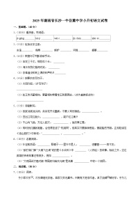 2025年湖南省长沙一中岳麓中学小升初语文试卷