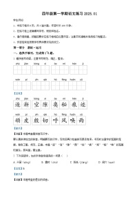 北京市海淀区统编版四年级上册期末考试语文试卷（解析版）-A4