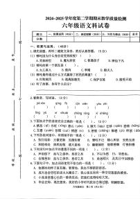 广东省潮州市潮安区2024-2025学年第二学期六年级语文期末试卷（含答案）