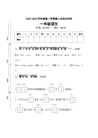 2025-2026学年度第一学期一年级上册语文练习试卷